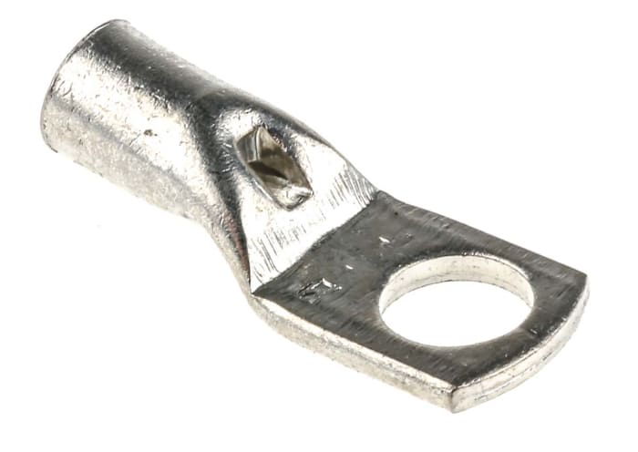 RS PRO Uninsulated Tubular Ring Terminal, M6 Stud Size to 6mm² Wire Size