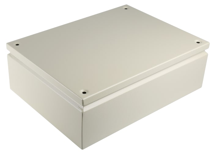 RS PRO, RS PRO Grey Steel Junction Box, IP66, 400 x 300 x 120mm, 122-068