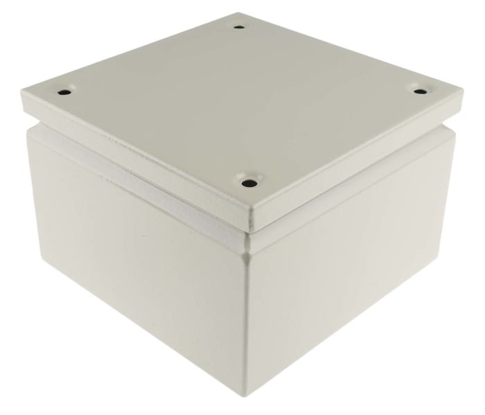 RS PRO Grey Steel Junction Box, IP66, 200 x 200 x 120mm