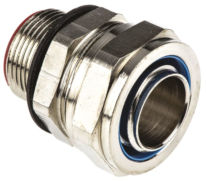 Adaptaflex Swivel, Conduit Fitting, 25mm Nominal Size, M25, Brass, Silver IP66, IP67, IP68, IP69K rating