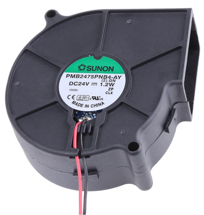 Ventilateur centrifuge Sunon, 7.5cfm, 24 V dc, 75.7 x 75.7 x 30mm