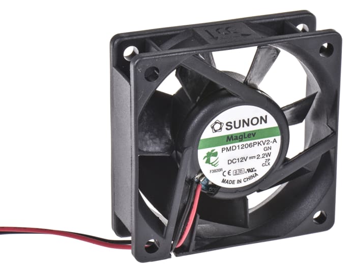 Sunon PMD Series Axial Fan, 12 V dc, DC Operation, 39.95m³/h, 2.2W, 180mA Max, 60 x 60 x 20mm