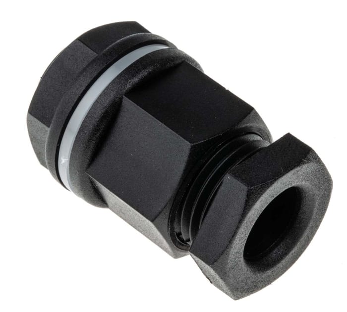 RS PRO Black Plastic Cable Gland, M16 Thread, 7mm min., 10.5mm max., IP55