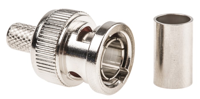 Sofim BNC Konnektörü Fiş, 50Ω, RG140/U, RG59 B/U, RG62 B/U, RG71 B/U, Kablo Ucuna Monte, Crimp Kontak Terminasyonlu