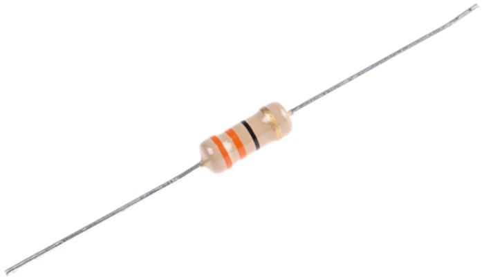 TE Connectivity 33Ω Karbon Filmli Sabit Direnç, ±5%, Aksiyel, -500 → -100ppm/°C, 1W