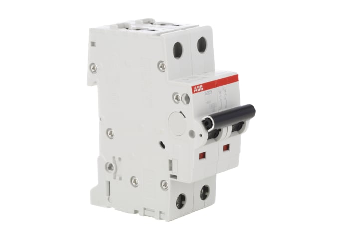 ABB System Pro M Compact S200M MCB, 2P, 2A Curve C, 440V AC, 125V DC, 10 kA Breaking Capacity