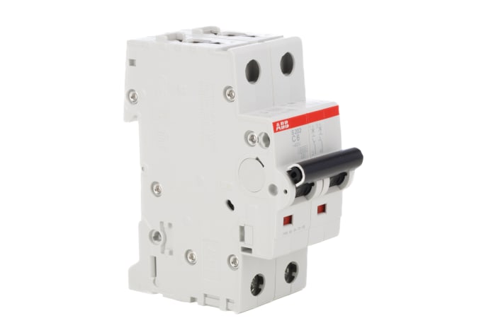 ABB System Pro M Compact S200M MCB, 2P, 20A Curve C, 440V AC, 125V DC, 10 kA Breaking Capacity