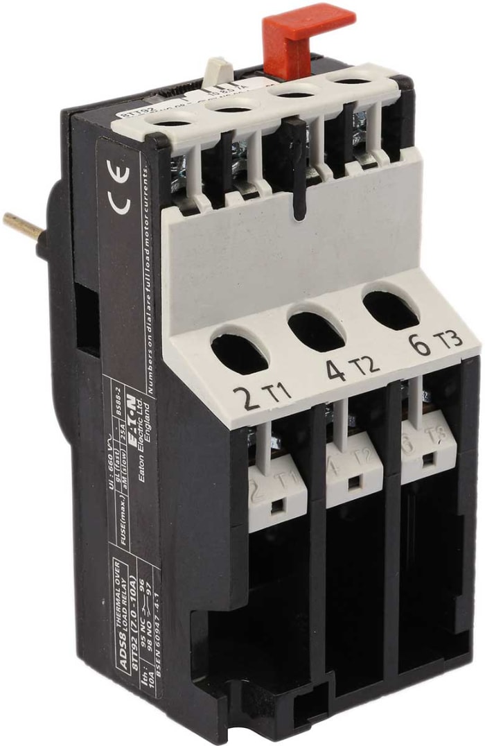 Eaton ADS8 Overload Relay 1NO + 1NC, 7 → 10 A F.L.C, 10 A Contact Rating, 4 kW