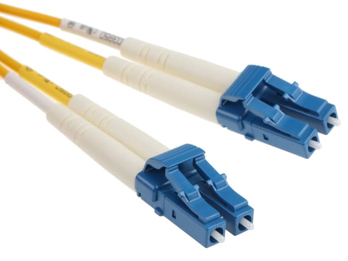 RS PRO LC to LC Duplex Single Mode OS1 Fibre Optic Cable, 9/125μm, Yellow, 10m