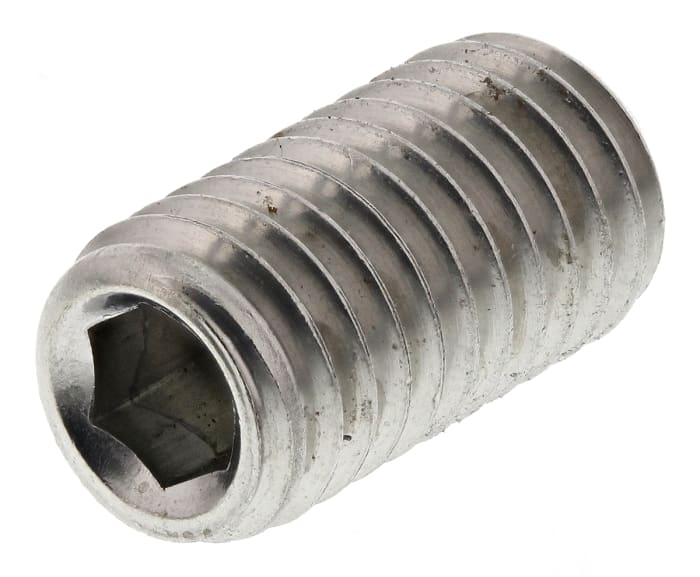 Plain Stainless Steel Hex Socket Set M8 x 16mm Grub Screw