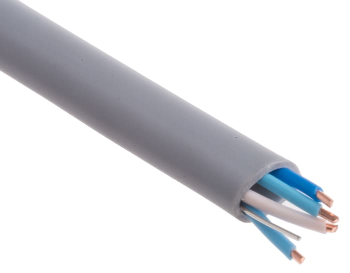 RS PRO 4 Core 20 AWG Telephone Cable, Grey Sheath, 100m