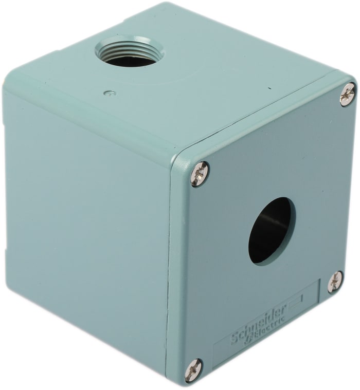 Schneider Electric Blue Metal Harmony XAP Push Button Enclosure - 1 Hole 22mm Diameter