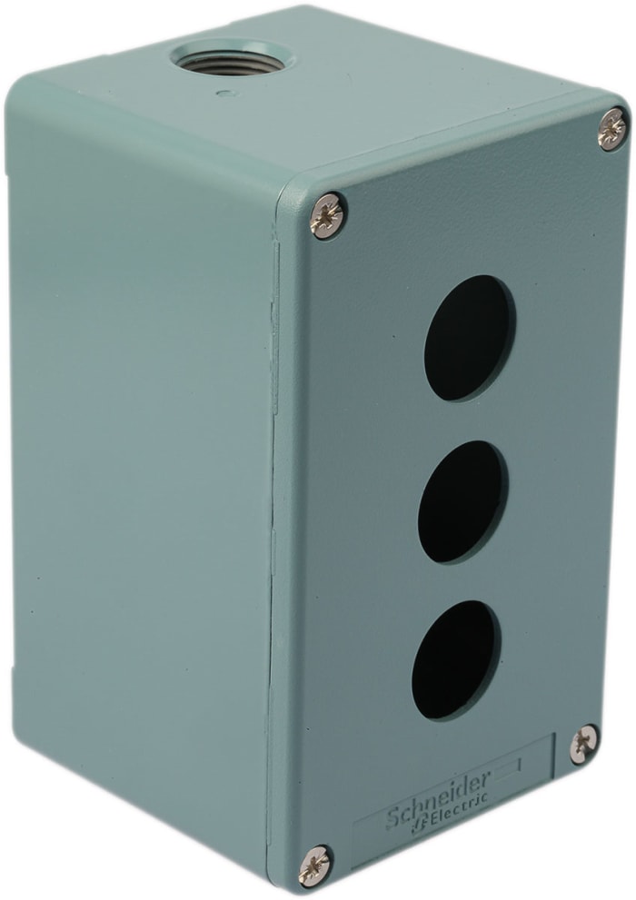 Schneider Electric Kumanda Kutusu, 3 Delikli, Delik Çapı: 22mm, Mavi Harmony XAP, Metal