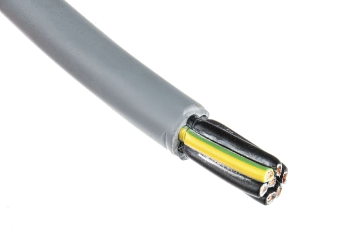 Lapp YY Control Cable, 7 Cores, 1.5 mm² CSA 15 AWG, Unscreened, 50 m, Grey Zero Halogen Sheath