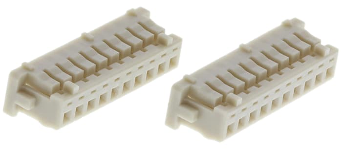 Carcasa de conector Hirose DF13-10S-1.25C, Serie DF13, paso: 1.25mm, 10 contactos, , 1 fila filas, Recto, Macho,
