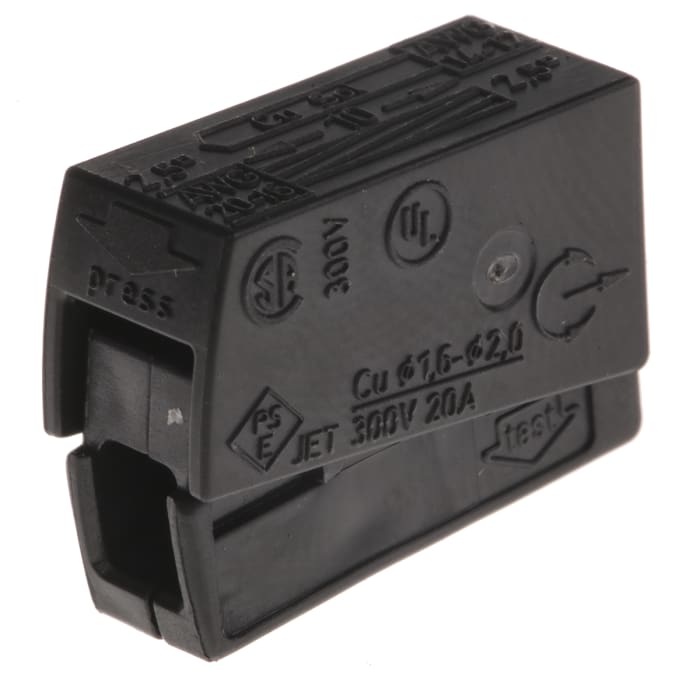 Wago 224 Series Connector, 2-Way, 24A