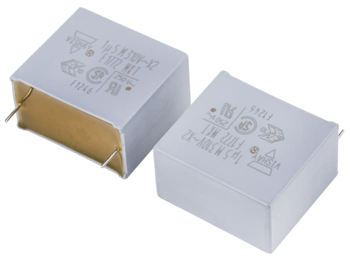 Vishay F1772 Polyester Film Capacitor, 310V ac, ±20%, 1.5μF, Through Hole