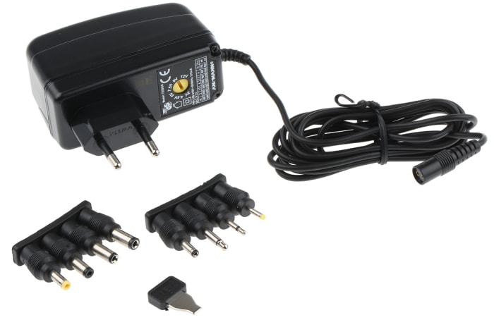 RS PRO 9.6W Plug In Power Supply 3 to 12 V dc, Output, 700 → 1600mA Output