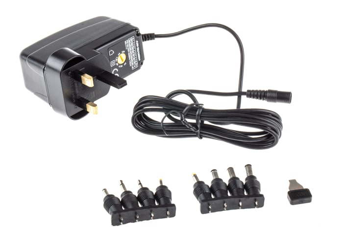 RS PRO 9.6W Plug In Power Supply 3 to 12 V dc, Output, 700 → 1600mA Output