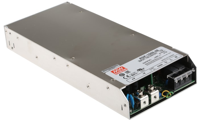 MEAN WELL Switching Power Supply, RSP-1000-48, 48V dc, 21A, 1kW, 1 Output, 127 → 370 V dc, 90 → 264 V ac
