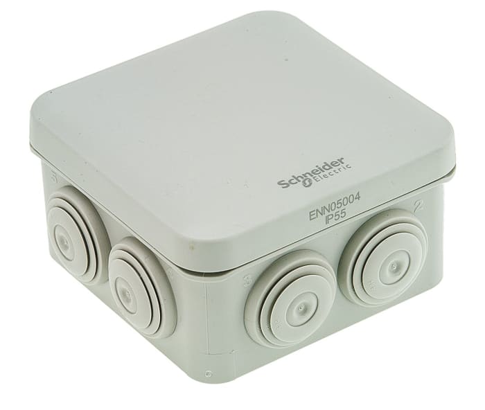 Schneider Electric Mureva Series Grey ABS Junction Box, IP55, 80 x 80 x 45mm