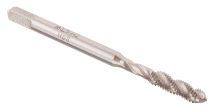 RS PRO Threading Tap HSS 1-Piece 0.6mm Pitch Metric Standard Manual or machine tap M3.5 Thread