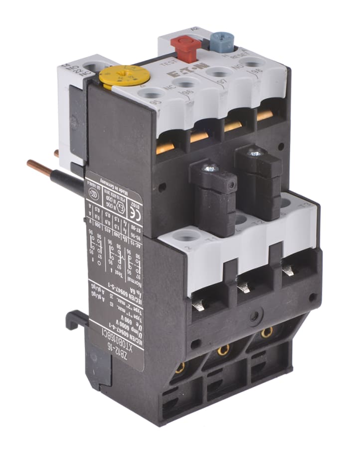 Eaton ZB Overload Relay 1NO + 1NC, 12 → 16 A F.L.C, 16 A Contact Rating, 6 W, 500 Vac
