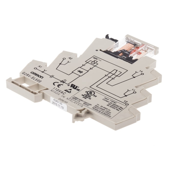 Omron DIN Rail Non-Latching Relay, 110V ac Coil, 6A Switching Current, SPDT