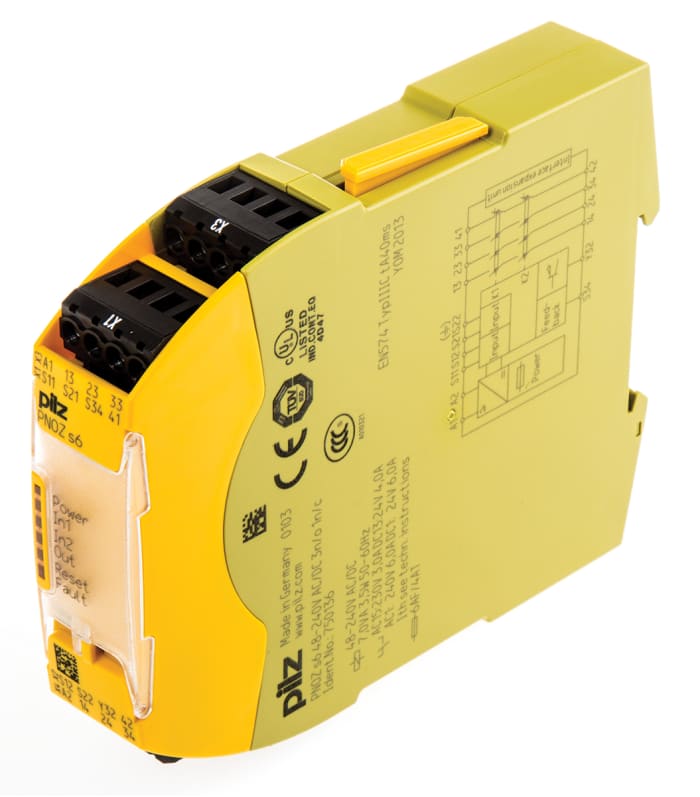 Pilz PNOZsigma PNOZ s6 Two Hand Control Safety Relay, 48 → 240V ac/dc, Dual-Channel, 3 Safety Contacts
