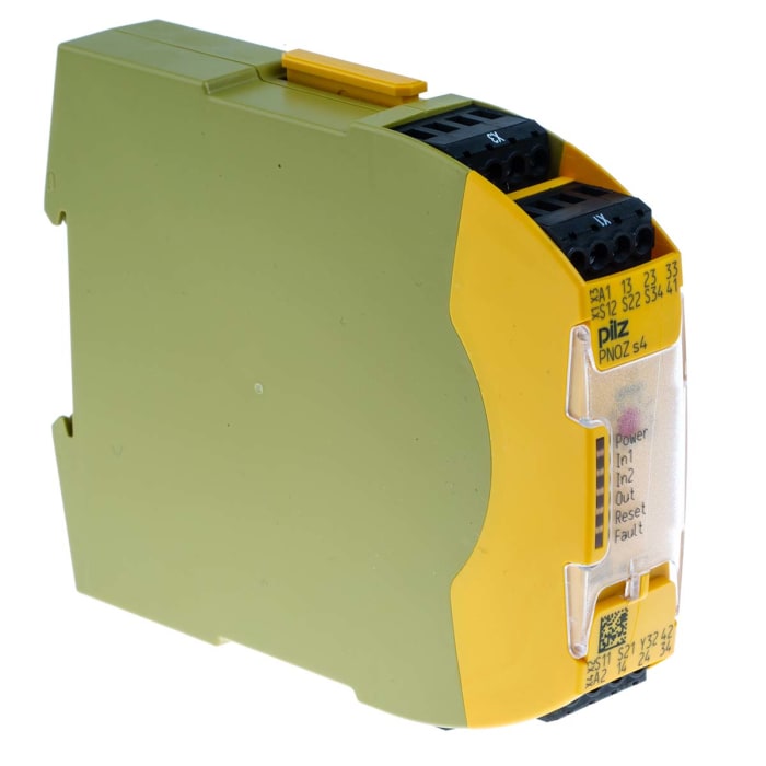 PNOZsigma PNOZ s4 Emniyet Rölesi, 3 Güvenlik Kontağı, 1 Yardımcı Kontak, Ayarlanabilir, Çift Kanallı, 24 V dc
