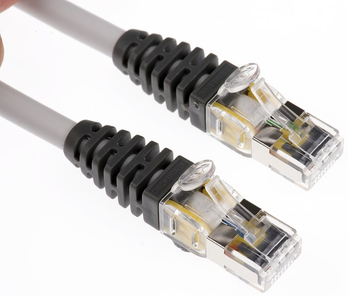 Grey Cat6 RJ45 STP patch lead 5m