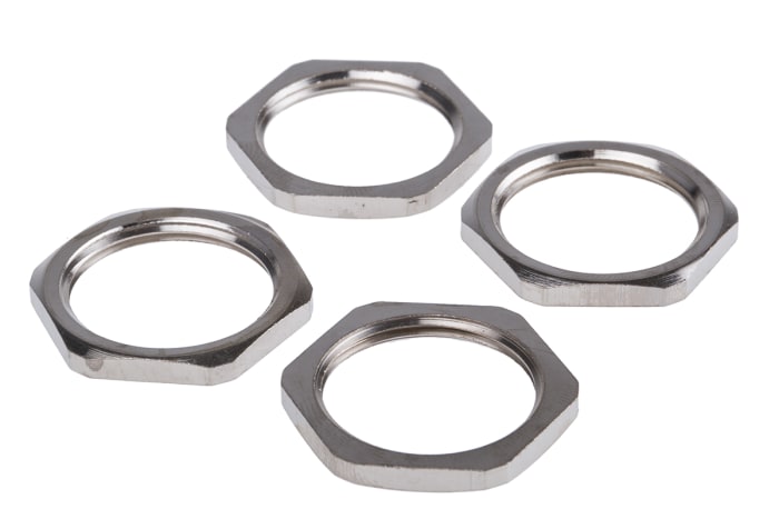 PMA Nickel Nickel Plated Brass Cable Gland Locknut, M25 Thread