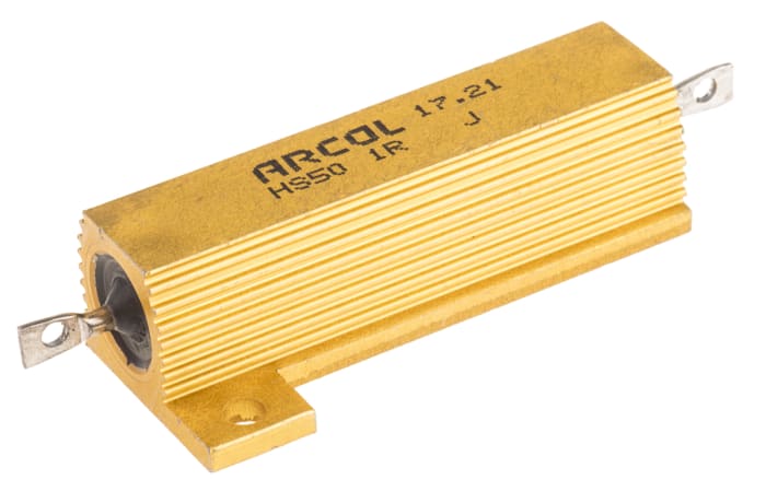 Rezistor pro montáž na rám, řada: HS50 1Ω ±5% 50W, hliníkové pouzdro , Axiální Vinutý Arcol
