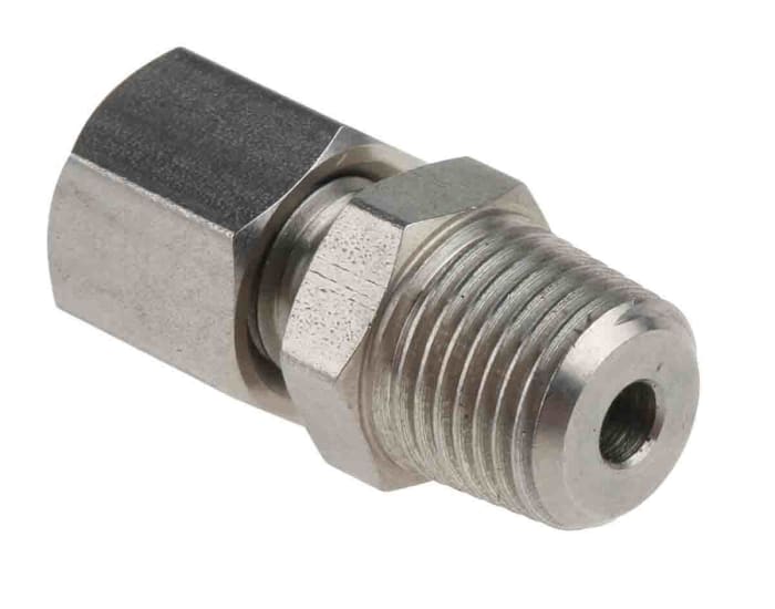 RS PRO 1/8 BSPT Compression Fitting for Use with Thermocouple or PRT Probe, 3mm Probe, RoHS Compliant Standard