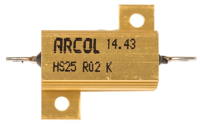 HS25 R02 K Arcol | Arcol HS25 R02 K, 20 mΩ 25 W Wirewound Chassis Mount ...