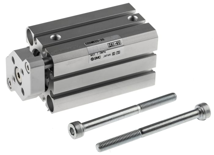 Vérin guidé pneumatique SMC CQM, course 30mm, Ø du piston 20mm, action Double