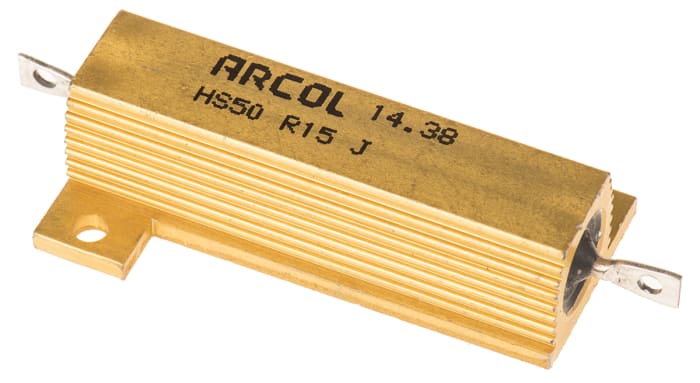 Arcol, 150mΩ 50W Wire Wound Chassis Mount Resistor HS50 R15 J ±5%