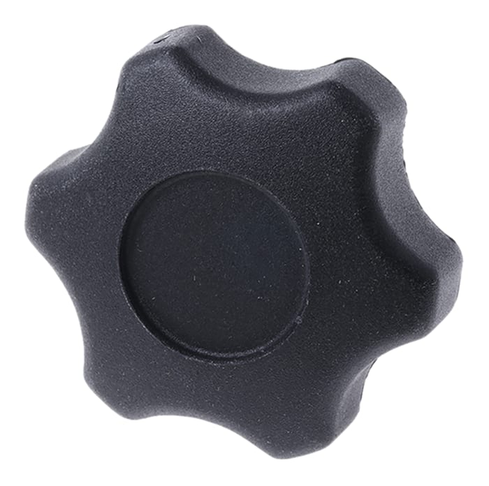 RS PRO Black Multiple Lobes Clamping Knob, M8, Threaded Stud