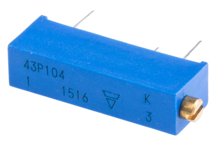 Vishay Trimpot (Trimmer Potansiyometre) 100kΩ, 20 Dönüşlü, Yandan Ayarlı, 1/2W, ±100ppm/°C, Pinli, 43P Serisi, >