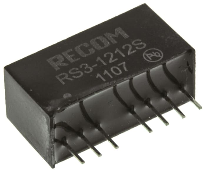 Recom İzoleli DC-DC Dönüştürücüsü, 9 → 18 V dc / 12V dc, 3W, G/Ç İzolasyonu: 500V ac