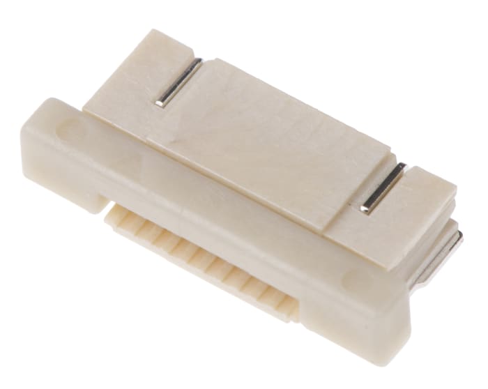 TE Connectivity, FPC 0.5mm Pitch 10 Way Right Angle Female FPC Connector, ZIF Bottom Contact