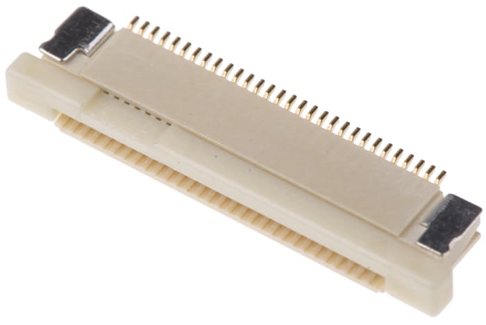 TE Connectivity, FPC 0.5mm Pitch 30 Way Right Angle Female FPC Connector, ZIF Top Contact