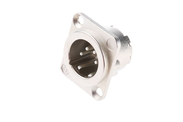 Neutrik-Connecteur XLR Mâle Droit 4 voies Montage panneau, placage Argent sur Nickel