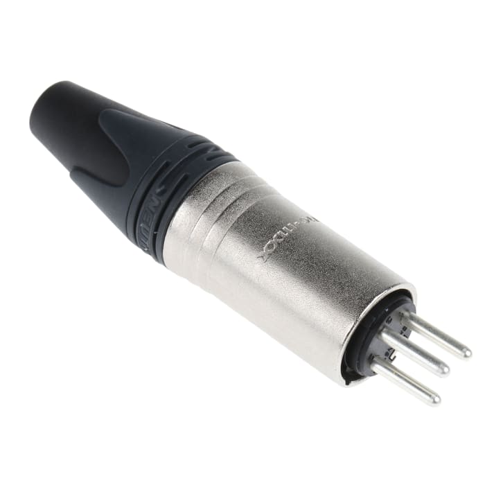 Neutrik Cable Mount XLR Connector, Male, 50 V, 3 Way, Silver Plating