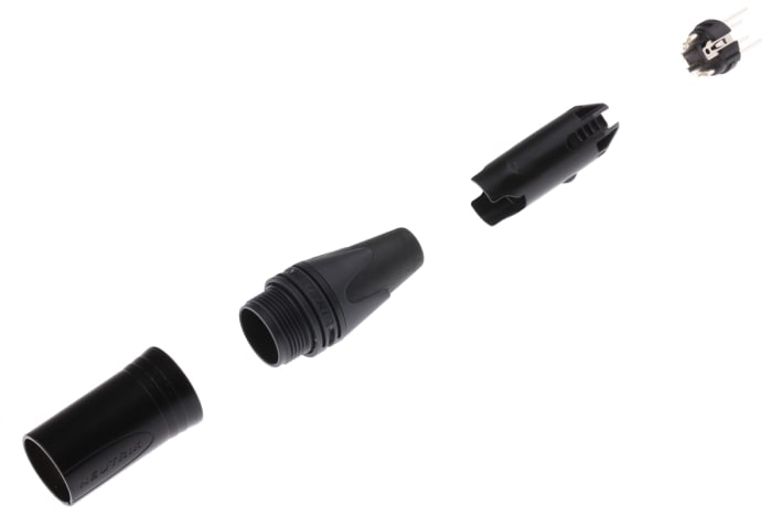 Neutrik-Connecteur XLR Mâle Droit 4 voies Montage sur câble, placage Argent sur Nickel