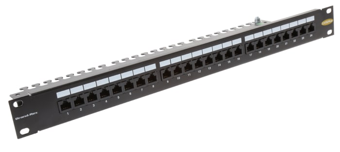 Propojovací pole Keystone, řada: Cat6Plus Cat6, počet portů: 24 RJ45 UTP 1U barva Černá Brand-Rex