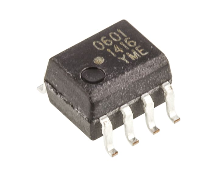 Broadcom, HCPL-0601-000E DC Input Transistor Output Optocoupler, Surface Mount, 8-Pin SOIC