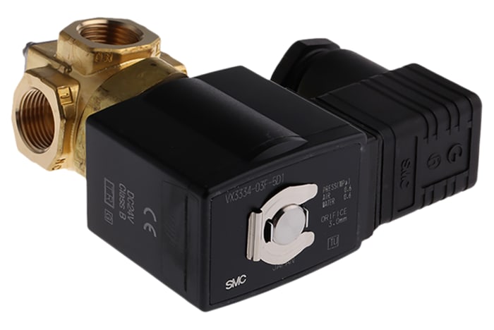 Electrovanne SMC VX33, 24 V c.c., 3 ports , Commun
