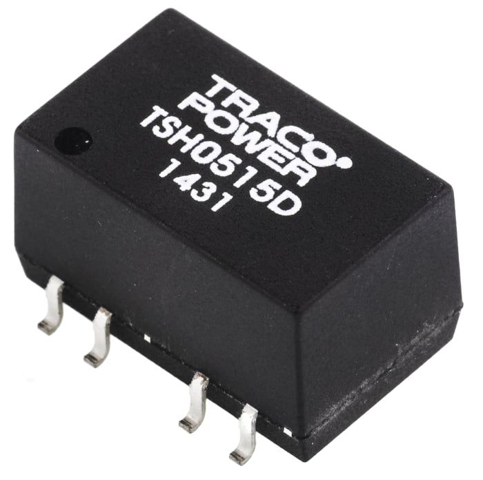 TRACOPOWER TSH DC-DC Converter, ±15V dc/ ±65mA Output, 4.5 → 5.5 V dc Input, 2W, Surface Mount, +85°C Max Temp