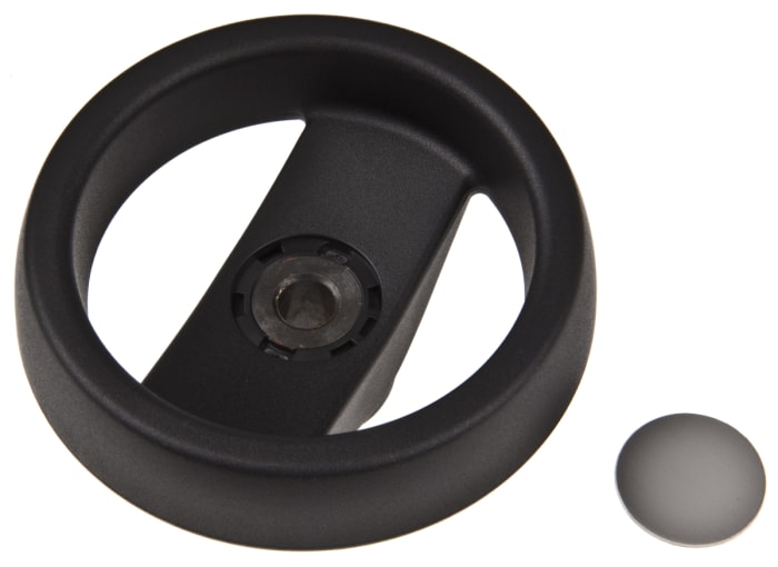 RS PRO Black Polymer Hand Wheel, 80mm diameter